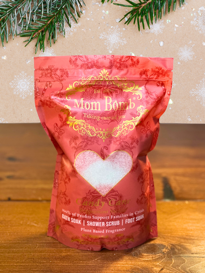 Mom Bomb Candy Cane Bath Salts – All-Natural, Vegan, Multi-Use for Holiday Refreshment (3lbs)