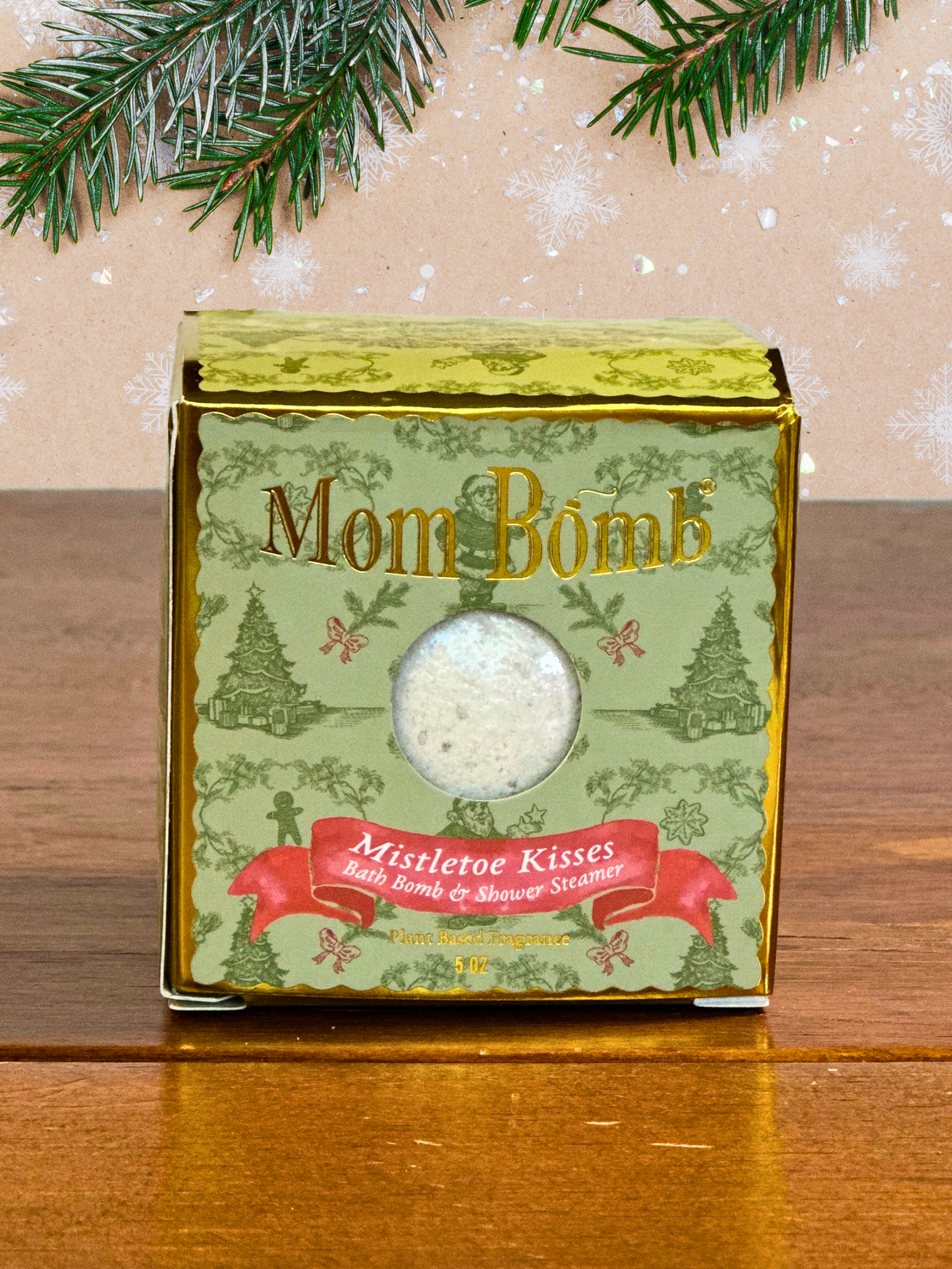 *Mom Bomb Mistletoe Kisses Bath Bomb – All-Natural, Festive and Romantic Holiday Escape (5oz