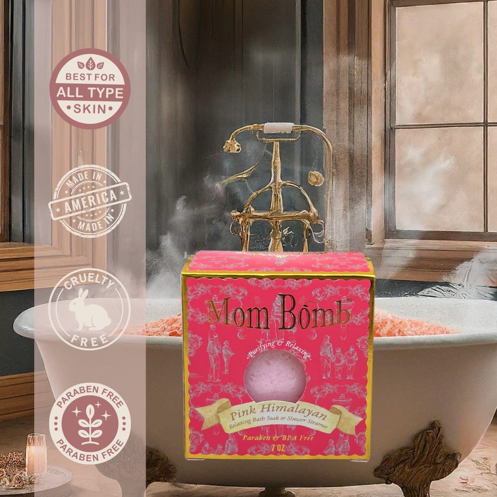 Mom Bomb Pink Himalayan 7oz Melon & Cedarwood Scented Bath Bomb/Shower Steamer