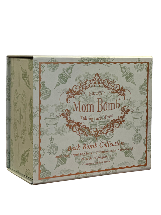 Mom Bomb Evergreen Holiday Bath Bomb Gift Set – Refreshing Scents for a Festive Escape  (4 x 5oz)