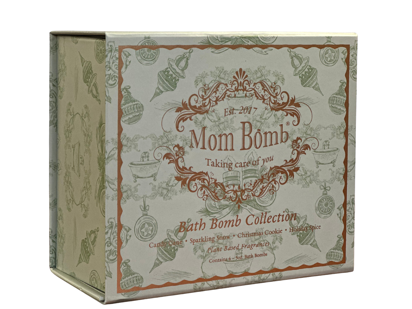 Mom Bomb Evergreen Bath Bomb Gift Set – Refreshing Scents for a Winter Escape  (4 x 5oz)