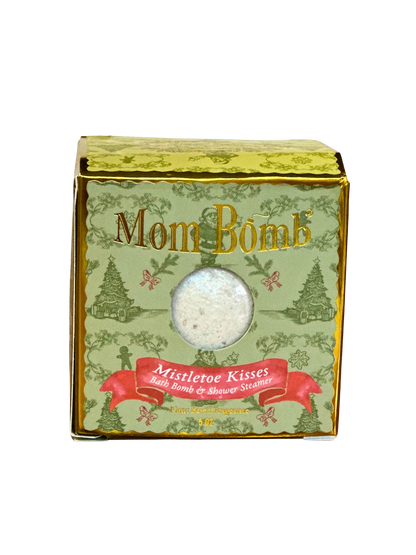 *Mom Bomb Mistletoe Kisses Bath Bomb – All-Natural, Festive and Romantic Holiday Escape (5oz