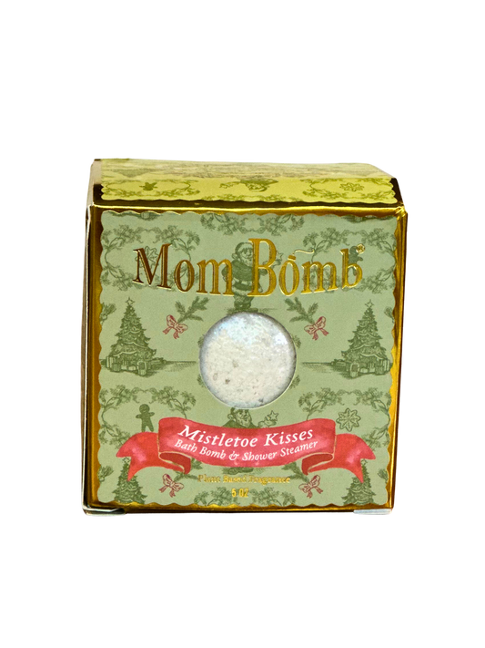 *Mom Bomb Mistletoe Kisses Bath Bomb – All-Natural, Festive and Romantic Holiday Escape (5oz