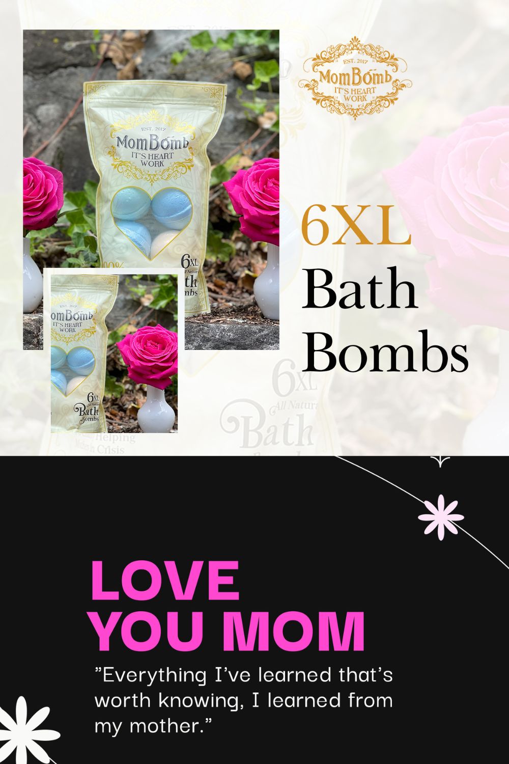 BAG OF SIX ALL NATURAL BATH BOMBS -  Mom Bomb Giving Organization