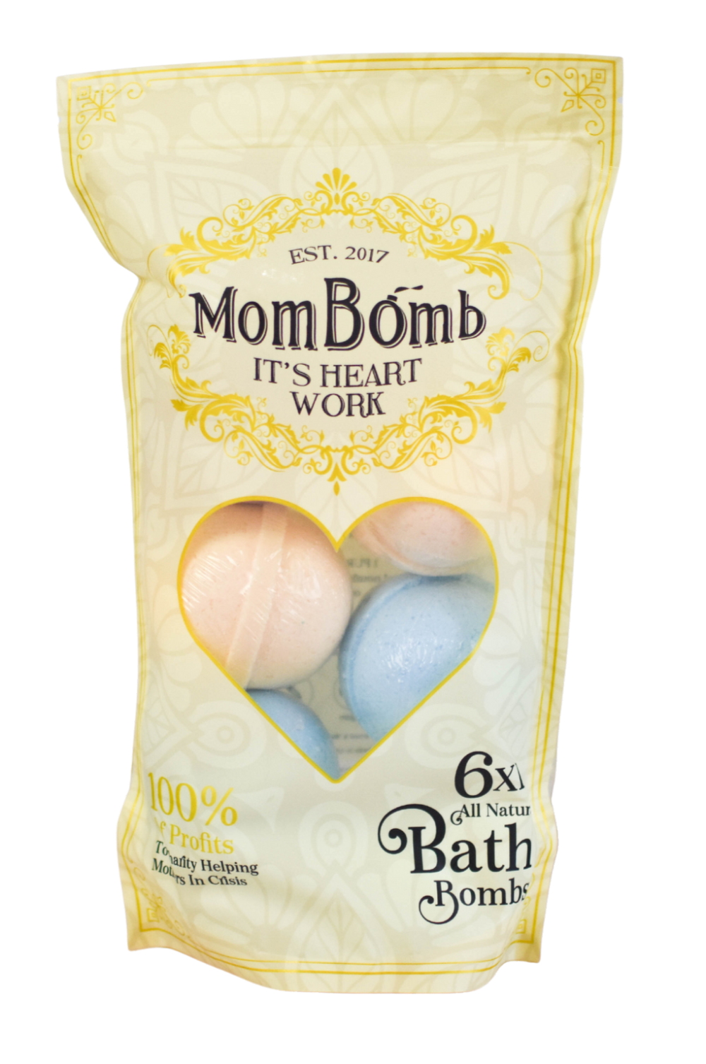 BAG OF SIX ALL NATURAL BATH BOMBS -  Mom Bomb Giving Organization