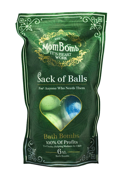 SACK OF BALLS - Six Large Bath Bombs Everyone will Love! -  Mom Bomb Giving Organization